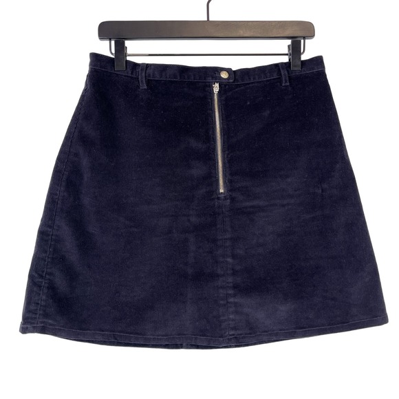 & Other Stories (10) Corduroy Mini A-Line Skirt Navy Blue - Picture 1 of 9